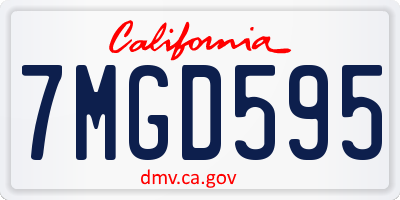 CA license plate 7MGD595