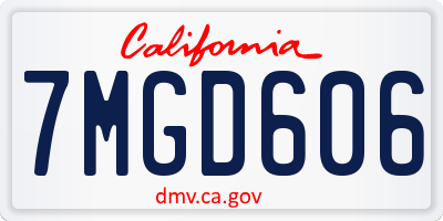 CA license plate 7MGD606