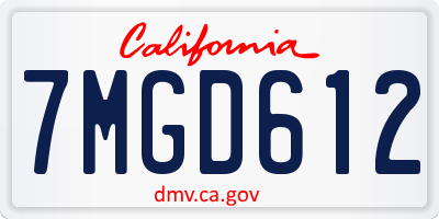 CA license plate 7MGD612