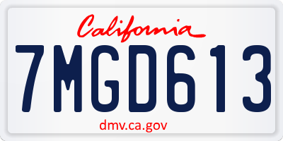 CA license plate 7MGD613