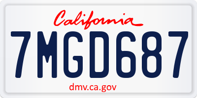 CA license plate 7MGD687