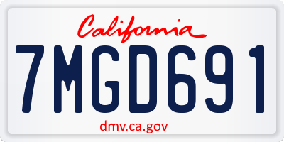 CA license plate 7MGD691