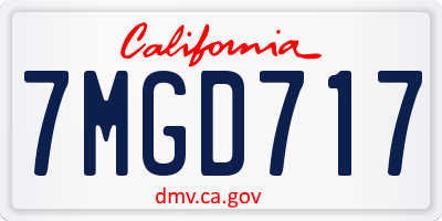 CA license plate 7MGD717