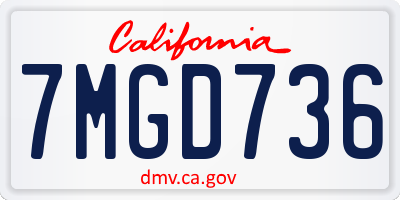CA license plate 7MGD736