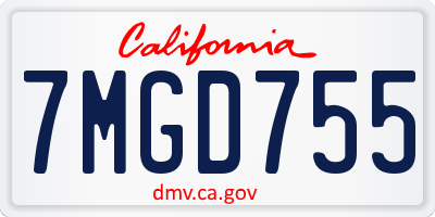 CA license plate 7MGD755