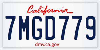 CA license plate 7MGD779