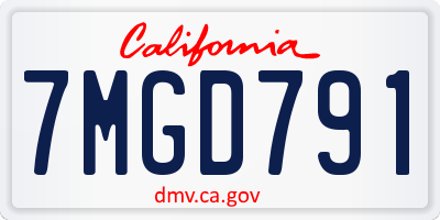 CA license plate 7MGD791