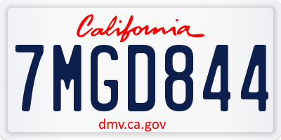 CA license plate 7MGD844