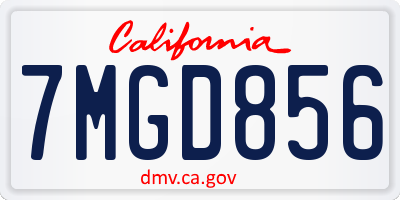 CA license plate 7MGD856