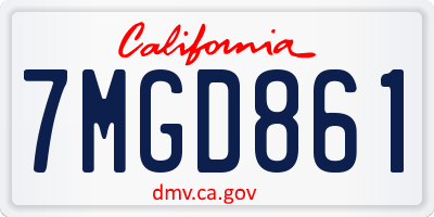 CA license plate 7MGD861