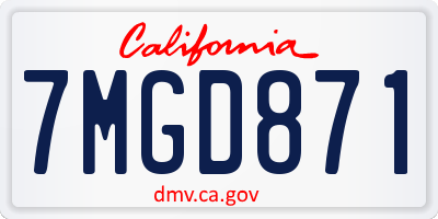 CA license plate 7MGD871