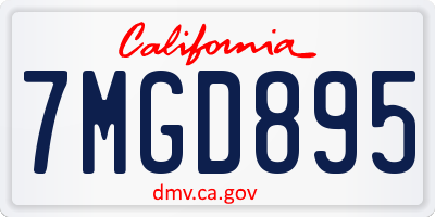 CA license plate 7MGD895