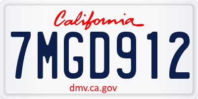 CA license plate 7MGD912
