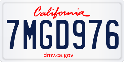CA license plate 7MGD976