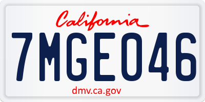 CA license plate 7MGE046