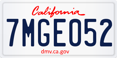 CA license plate 7MGE052