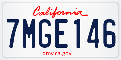 CA license plate 7MGE146
