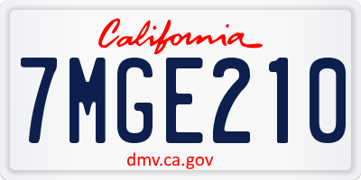 CA license plate 7MGE210