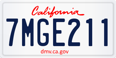 CA license plate 7MGE211