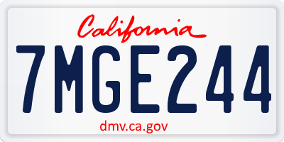 CA license plate 7MGE244