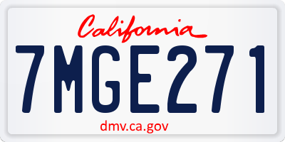 CA license plate 7MGE271
