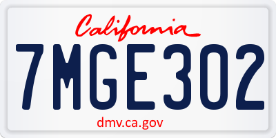 CA license plate 7MGE302