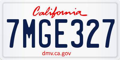CA license plate 7MGE327