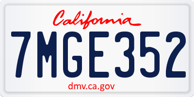 CA license plate 7MGE352