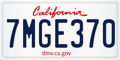 CA license plate 7MGE370
