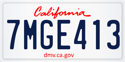 CA license plate 7MGE413