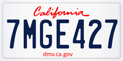 CA license plate 7MGE427