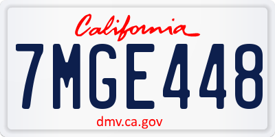 CA license plate 7MGE448