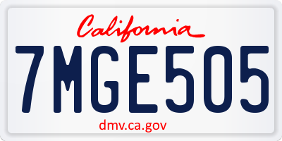 CA license plate 7MGE505