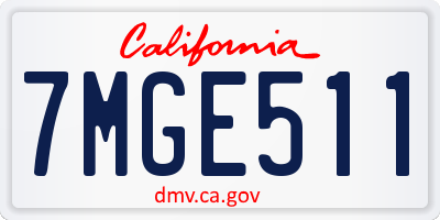 CA license plate 7MGE511
