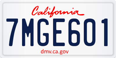 CA license plate 7MGE601