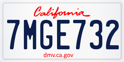 CA license plate 7MGE732