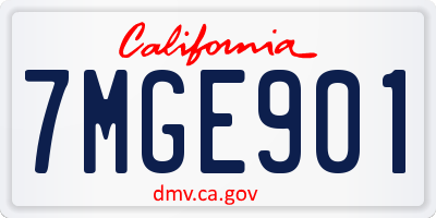 CA license plate 7MGE901