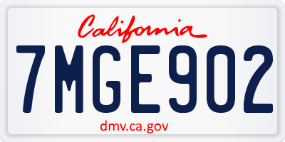 CA license plate 7MGE902