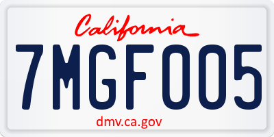 CA license plate 7MGF005