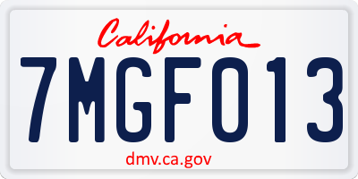 CA license plate 7MGF013