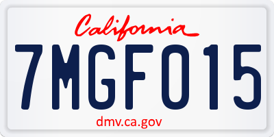 CA license plate 7MGF015