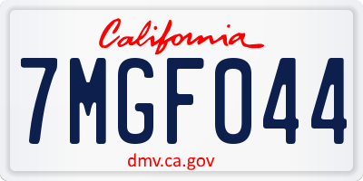 CA license plate 7MGF044