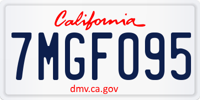 CA license plate 7MGF095