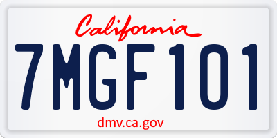 CA license plate 7MGF101