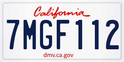 CA license plate 7MGF112