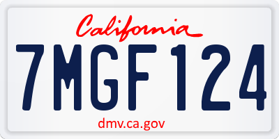 CA license plate 7MGF124