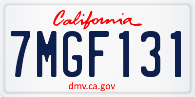 CA license plate 7MGF131