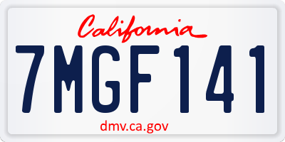 CA license plate 7MGF141