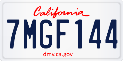 CA license plate 7MGF144