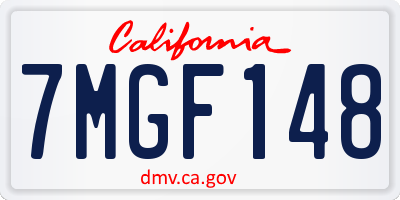 CA license plate 7MGF148